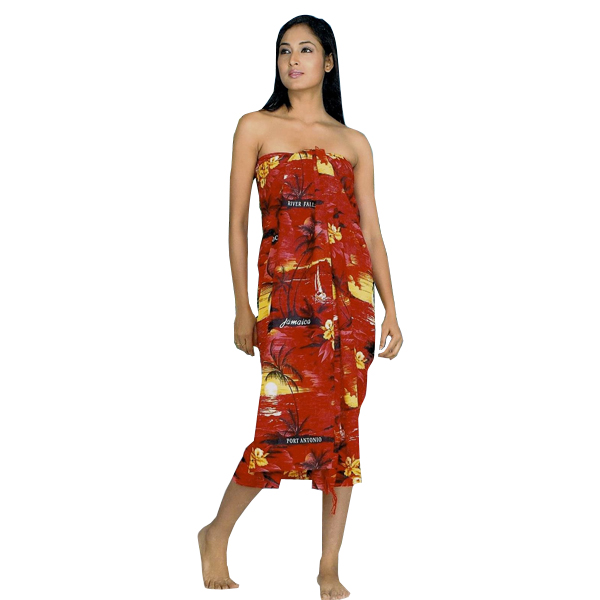 Model Carribbean prints red