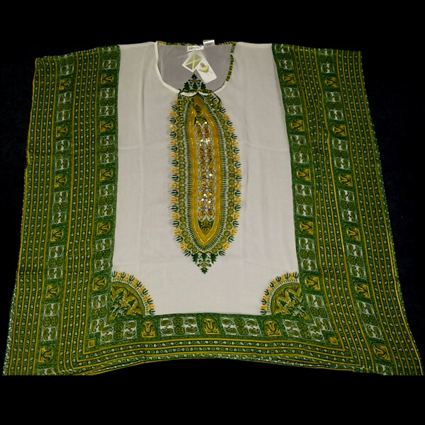 Model Dashiki prints Green & white color