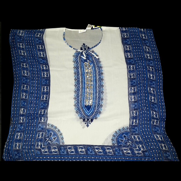Model Dashiki prints blue & white color