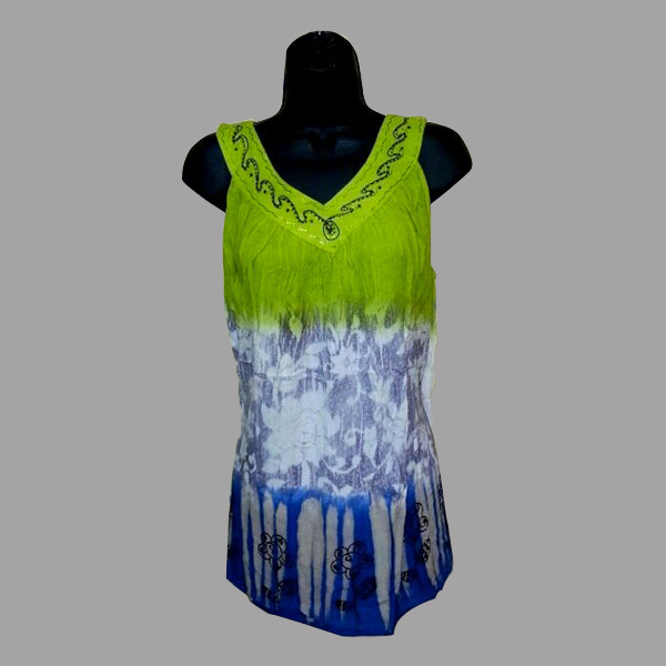 Model Green_Blue_tie dye